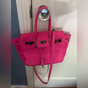 GLENDA BLOOM Hot pink leather bag